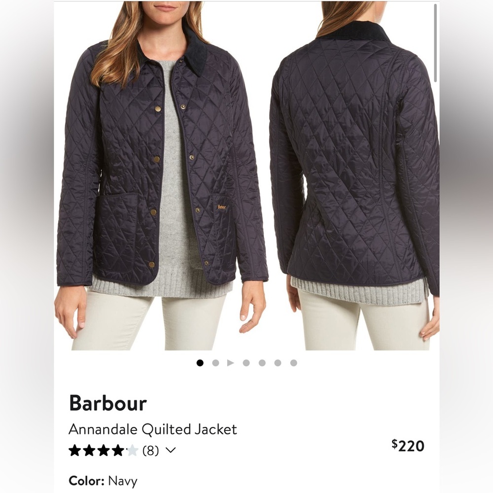 Barbour - Annandale Quilted Jacket - Navy - USA size 8